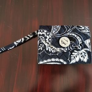 Vera Bradley B&W Floral Quilted Wallet